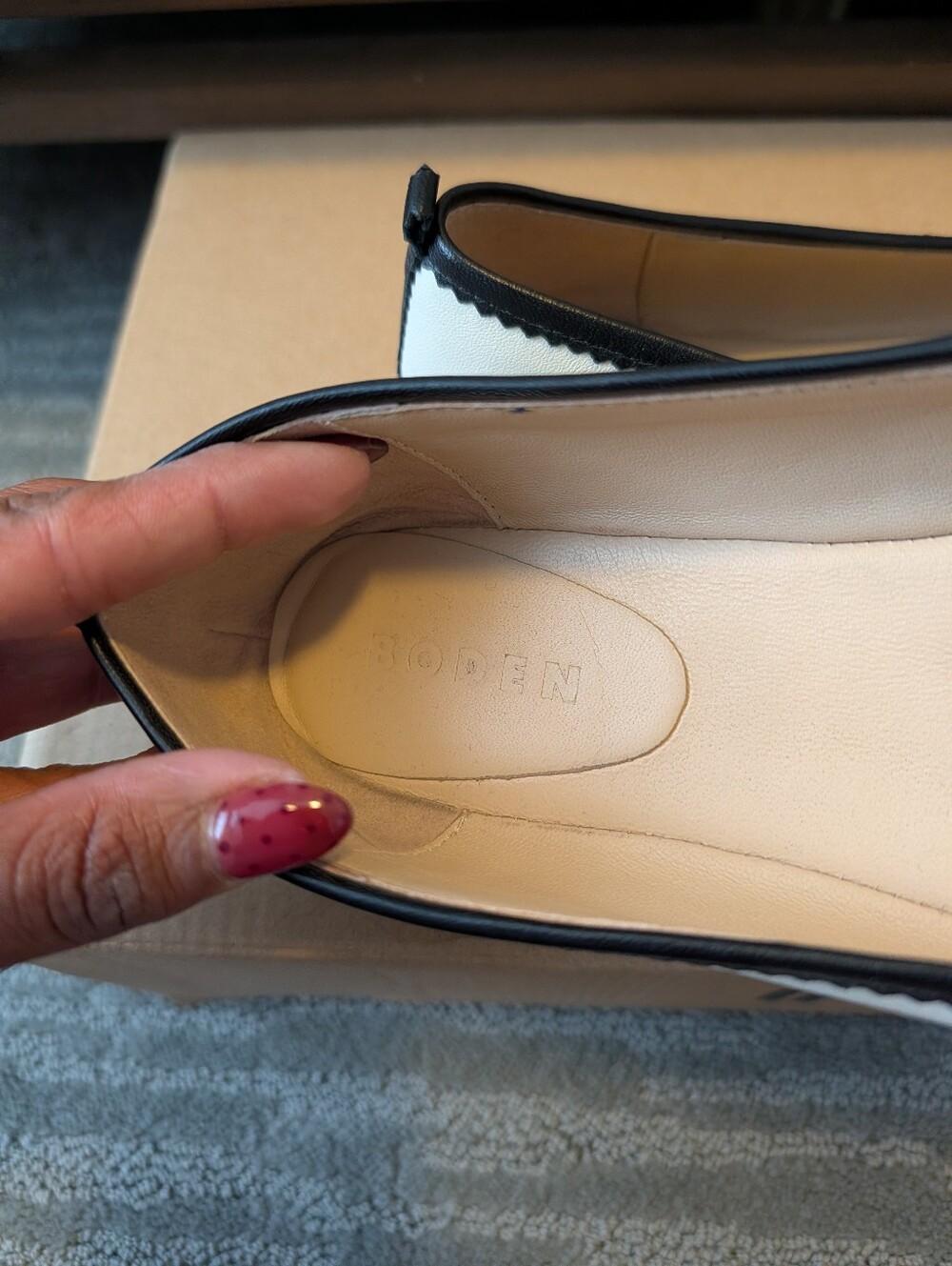 Boden Two Tone Ballet Flats - Picture 2 of 7